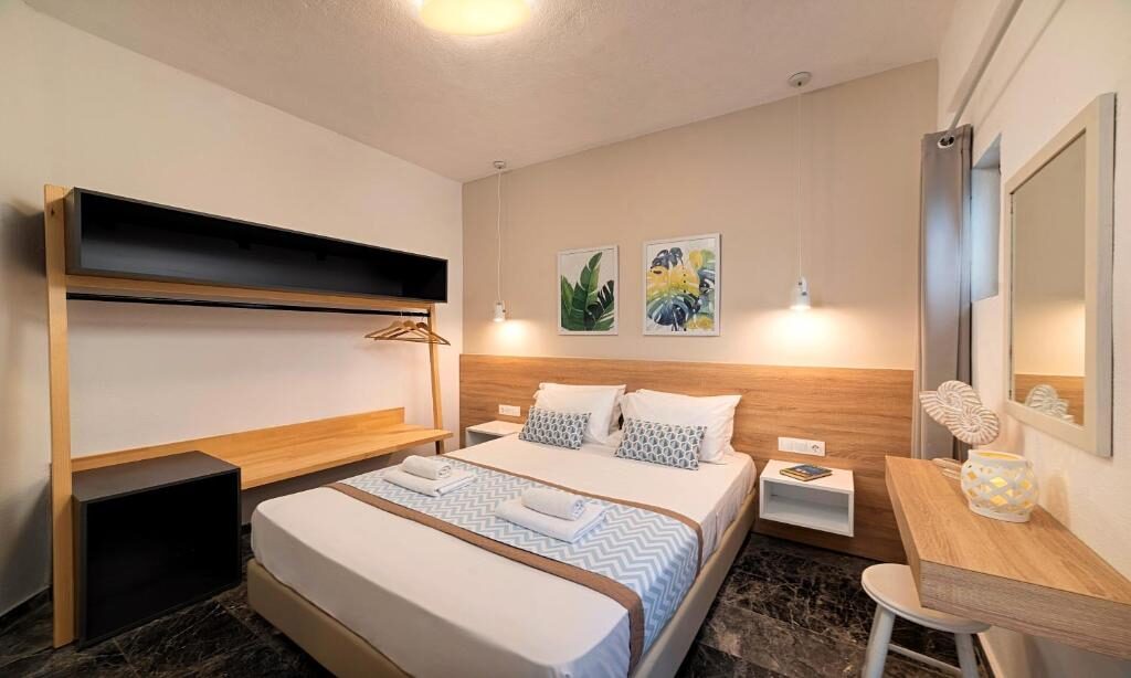 Bedroom of the family apartment at Welcome Apts